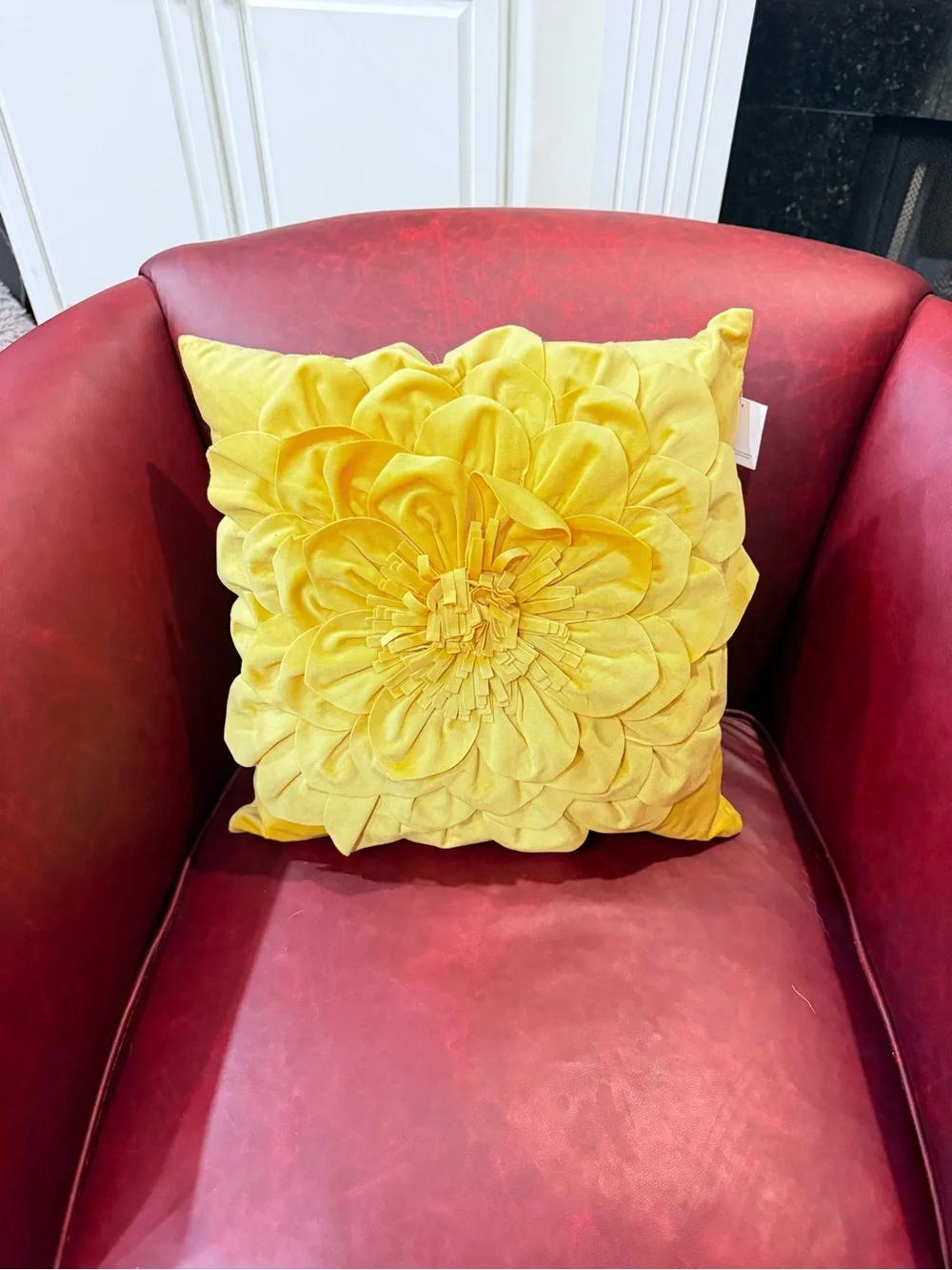 Oasis Yellow Layered Petal Decorative Pillow